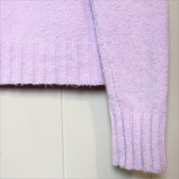 J. Crew Point Sur Mock Neck Sweater Large Supersoft Yarn lilac wool alpaca cozy - Picture 3 of 13